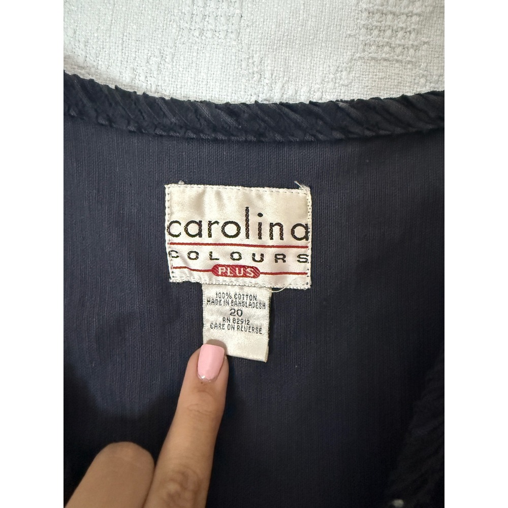 90's Carolina Colours Plus Navy Blue Corduroy Zip Up Vest Size 20 - Picture 3 of 3